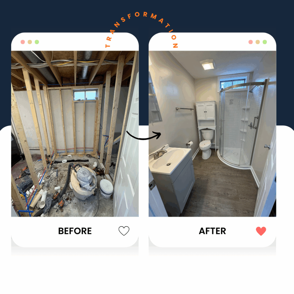 bathroom build in the basement