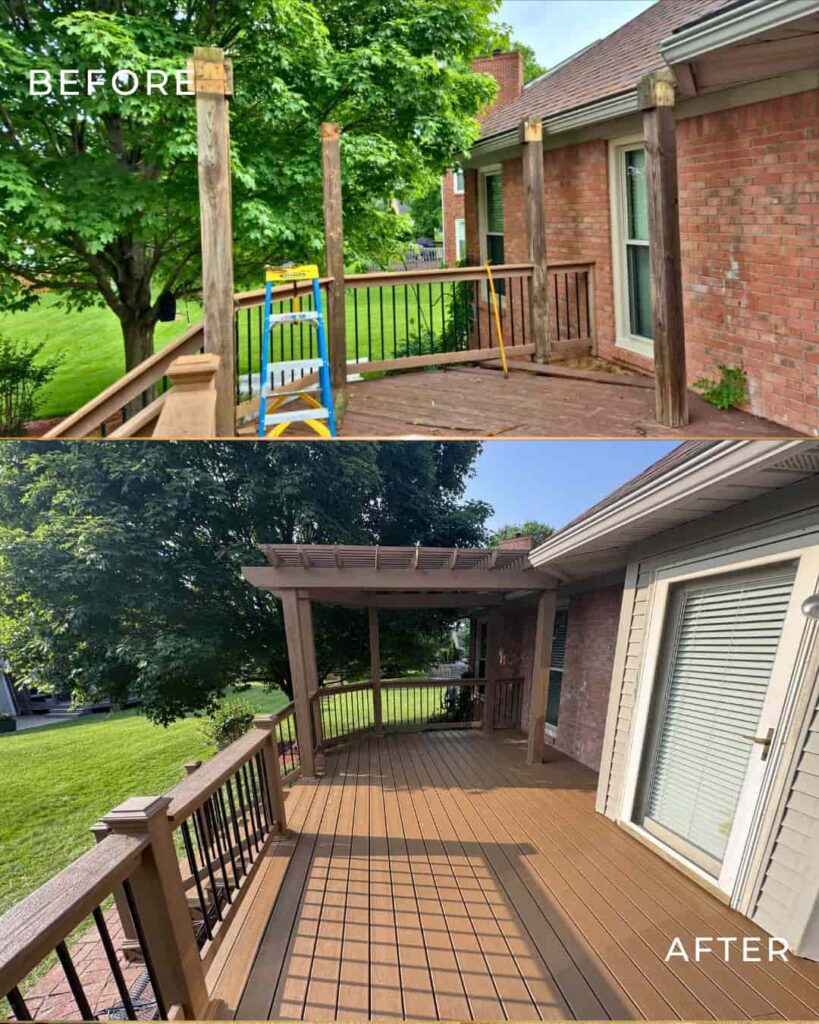 before and after deck